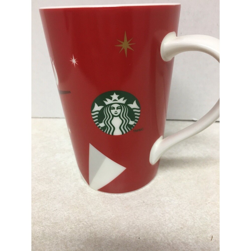 2012 Starbucks Holiday Christmas  Red With White  Bird Coffee Mug